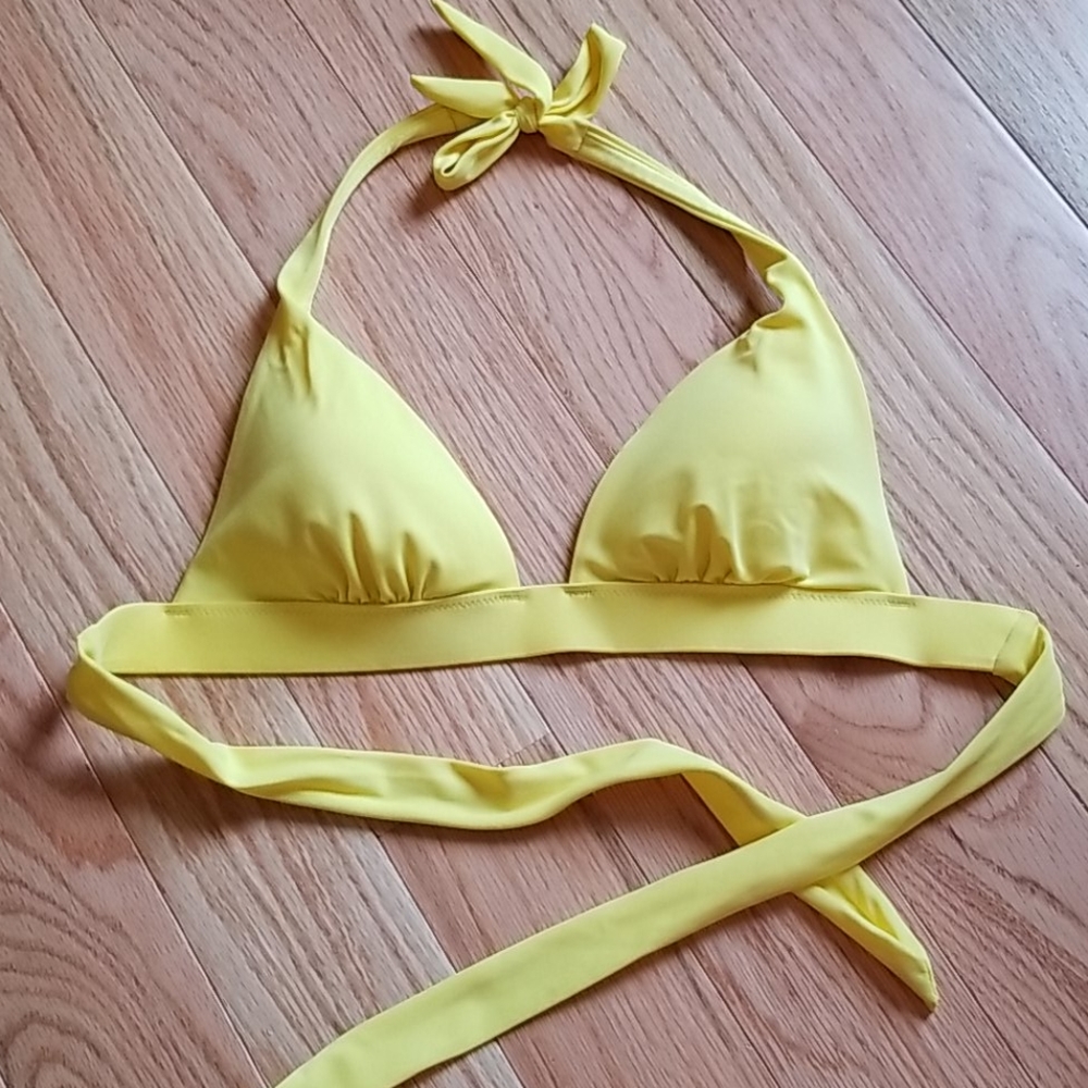 Small bright yellow Victoria's Secret bikini top